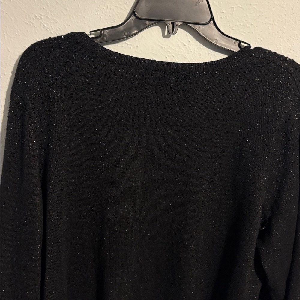 Jennifer Lopez Black Button sweater3/4 - Picture 6 of 7